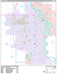 Grand Forks Wall Map Premium Style 2026
